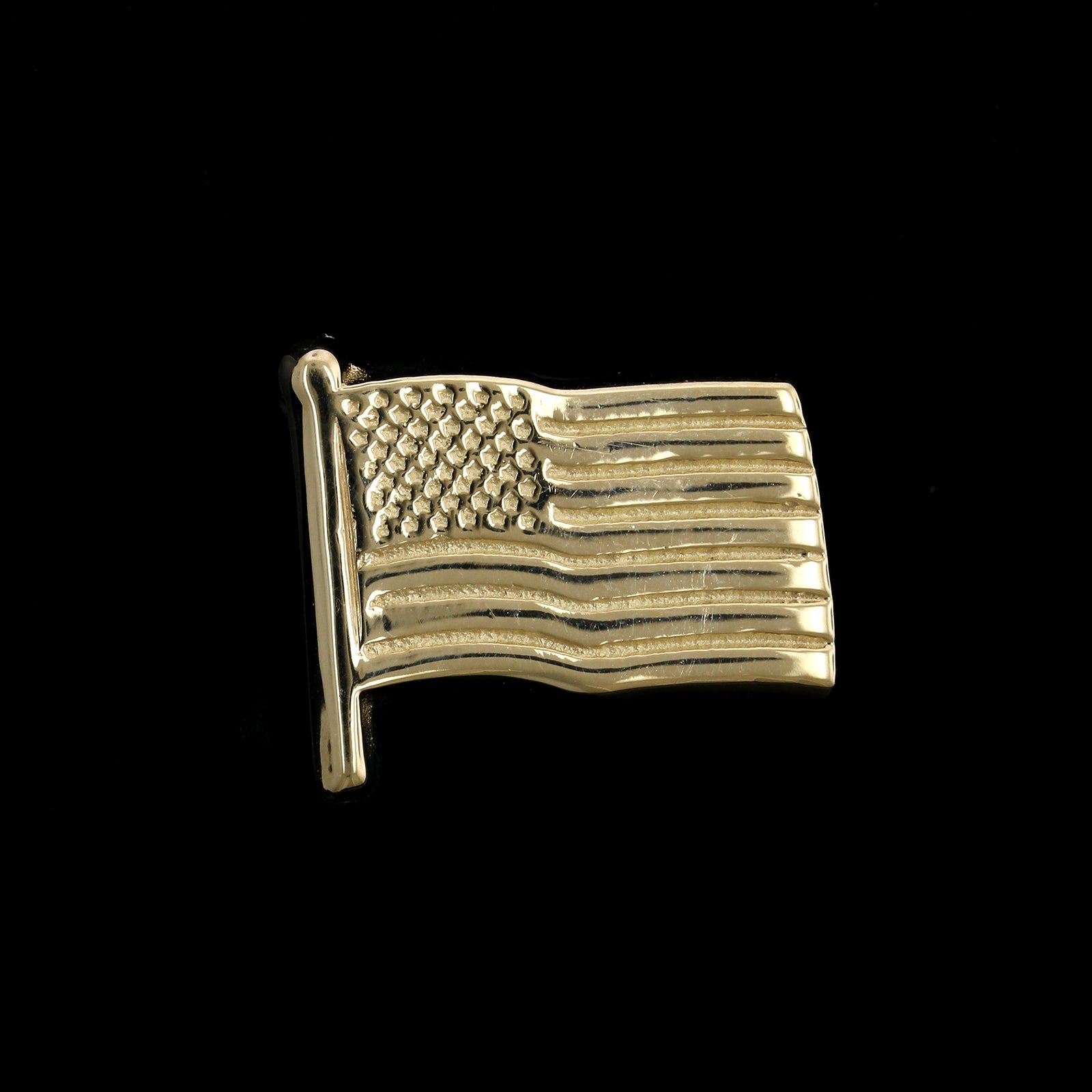 14K Yellow Gold Estate American Flag Pin