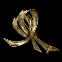 18K Yellow Gold Estate Bow Pin