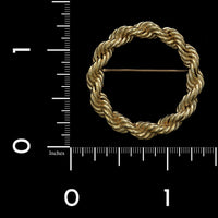 14K Yellow Gold Estate Rope Circle Pin