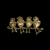 14K Yellow Gold Estate Bird Pin