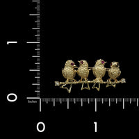 14K Yellow Gold Estate Bird Pin