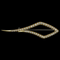 18K Yellow Gold Estate Diamond Pin