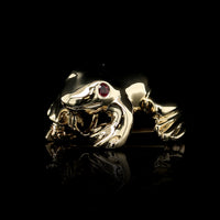 14K Yellow Gold Estate Frog Pin Pendant