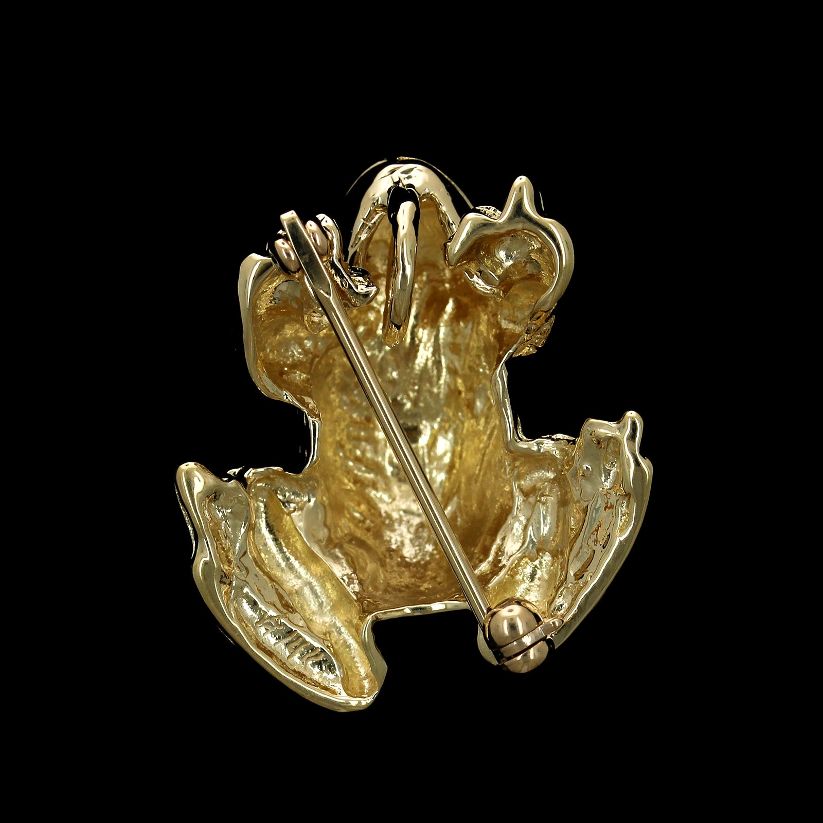 14K Yellow Gold Estate Frog Pin Pendant