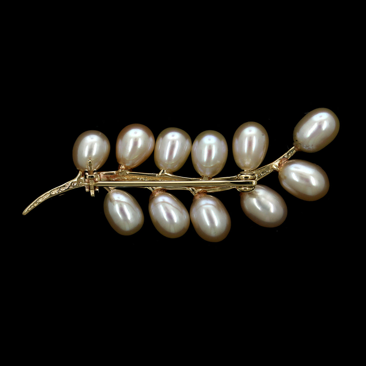 14K Yellow Gold Estate Cultured Freshwater Pearl Pin
