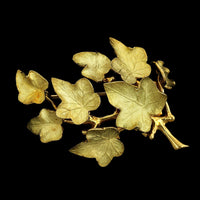 Vintage 18K Yellow Gold Estate Leaf Brooch