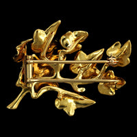 Vintage 18K Yellow Gold Estate Leaf Brooch