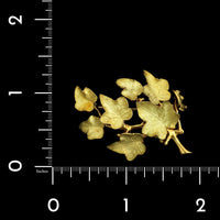 Vintage 18K Yellow Gold Estate Leaf Brooch
