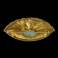 18K and 22K Yellow Gold Diamond and Opal Pin Pendant