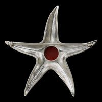 Tiffany & Co. Sterling Silver and 18K Yellow Gold Estate Coral Starfish Pin