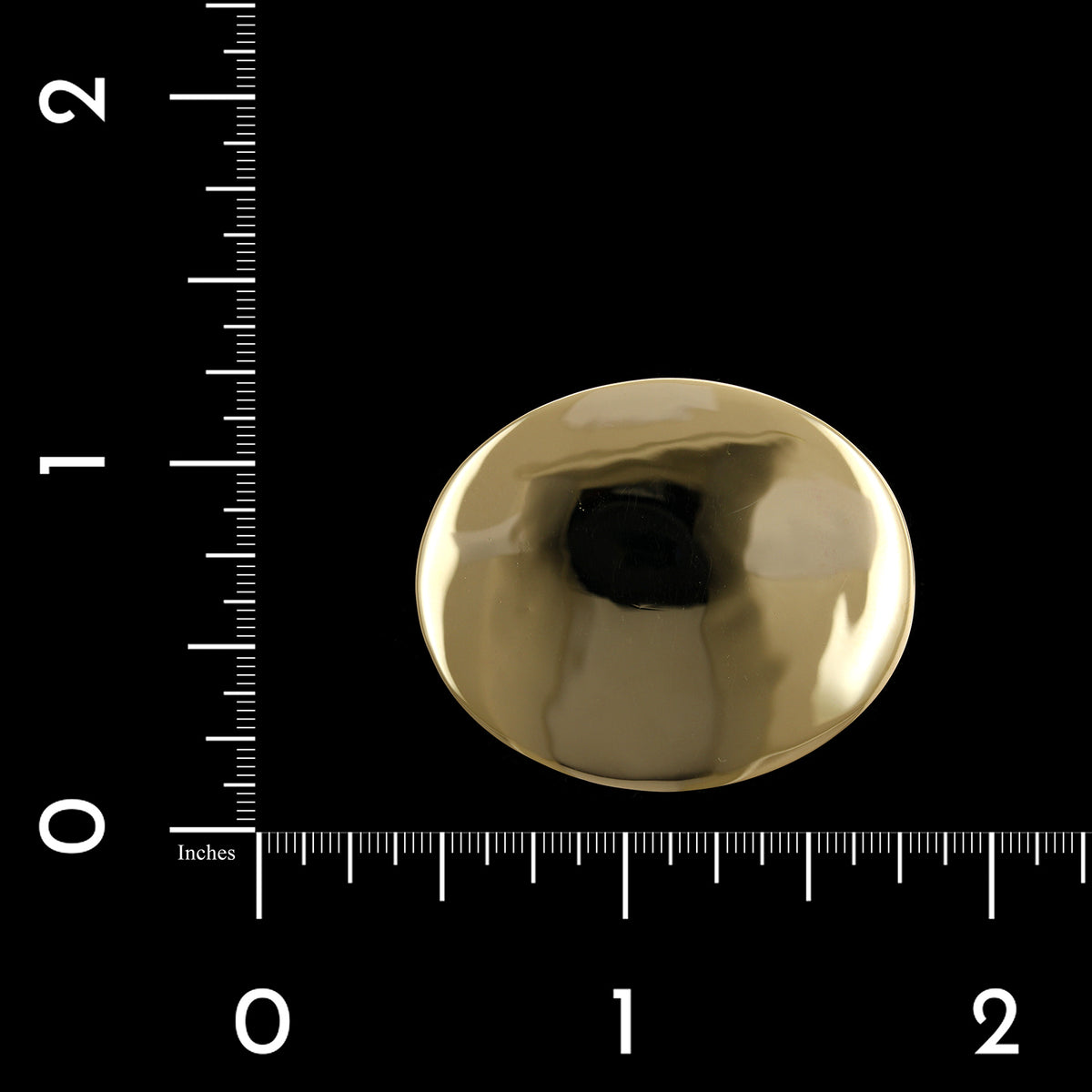 14K Yellow Gold Estate Oval Disk Pin