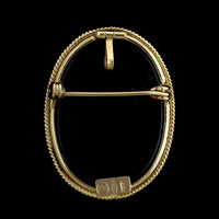 14K Yellow Gold Estate Agate Cameo Pin