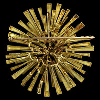 Tiffany & Co. 18K Yellow Gold Estate Modernist Sunburst Pendant Brooch