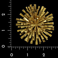Tiffany & Co. 18K Yellow Gold Estate Modernist Sunburst Pendant Brooch
