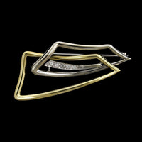 18K Two-Tone Gold Estate Diamond Pin