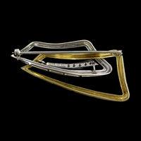 18K Two-Tone Gold Estate Diamond Pin
