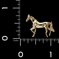14K Yellow Gold Estate Horse Pin