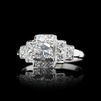 Vintage 14K White Gold Diamond Ring
