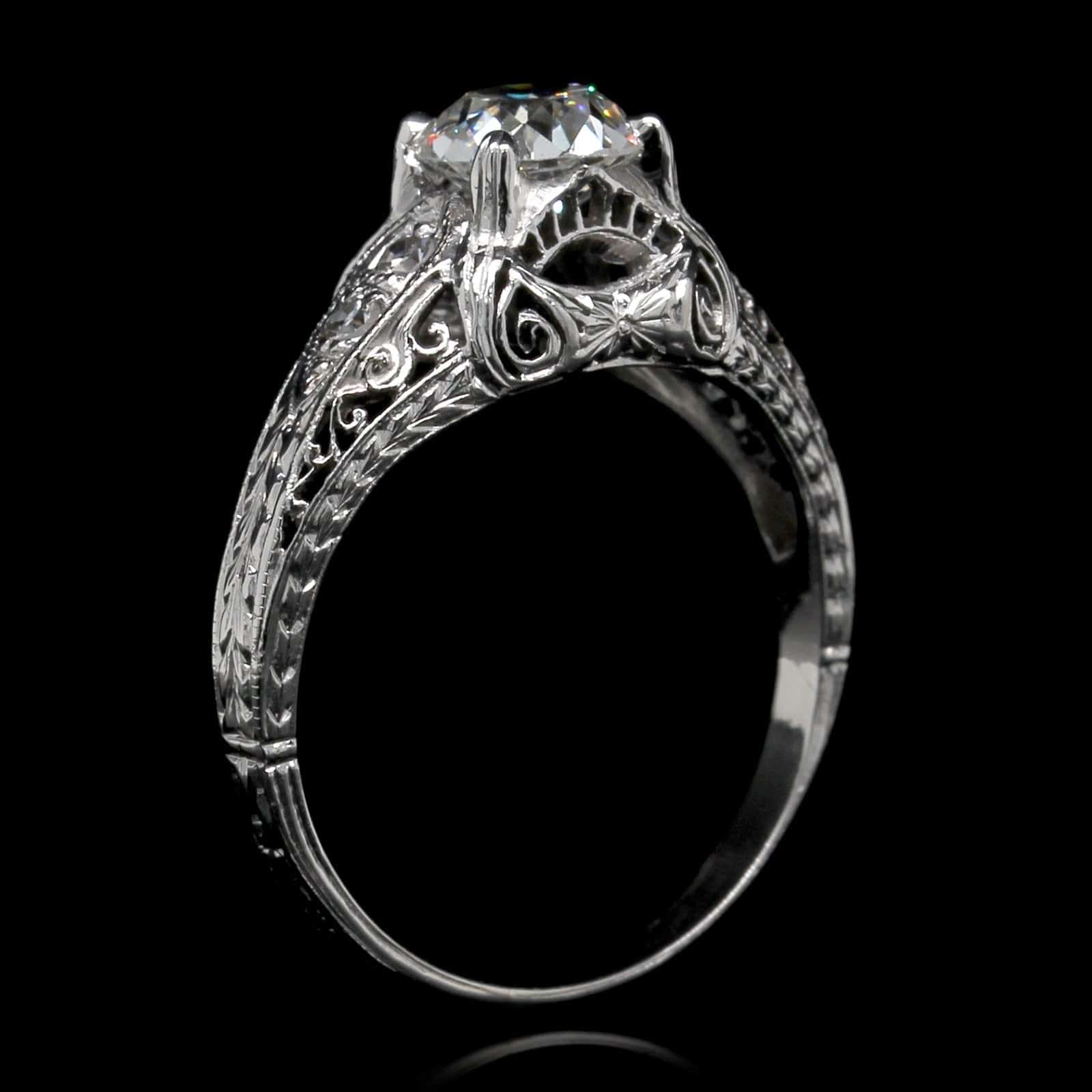 Vintage Platinum Diamond Engagement Ring