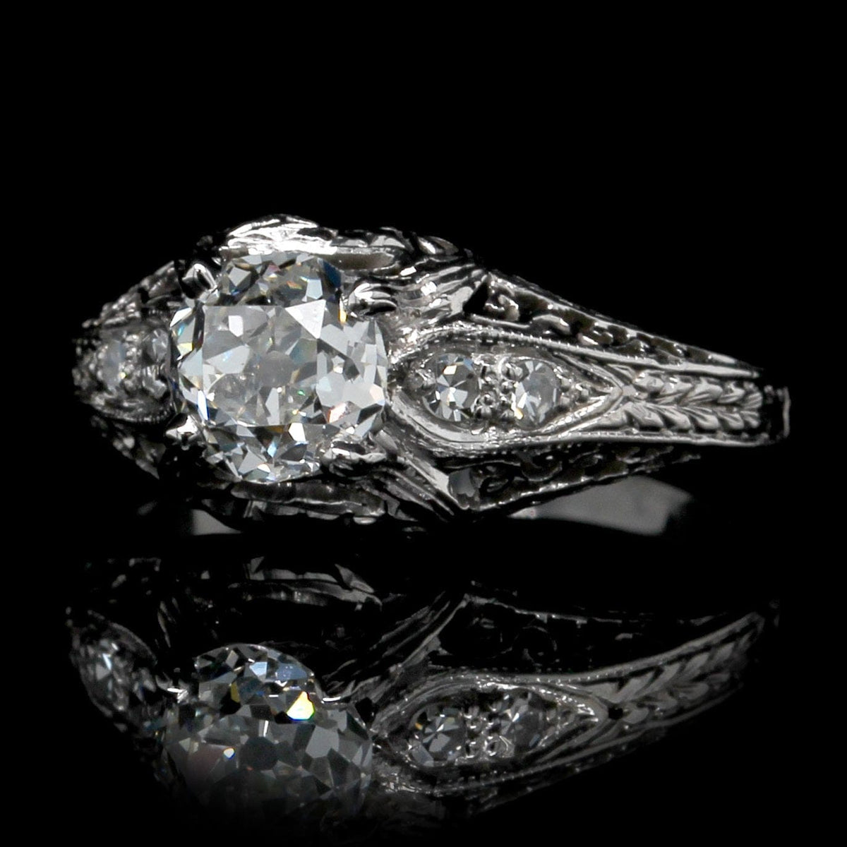 Vintage Platinum Diamond Engagement Ring