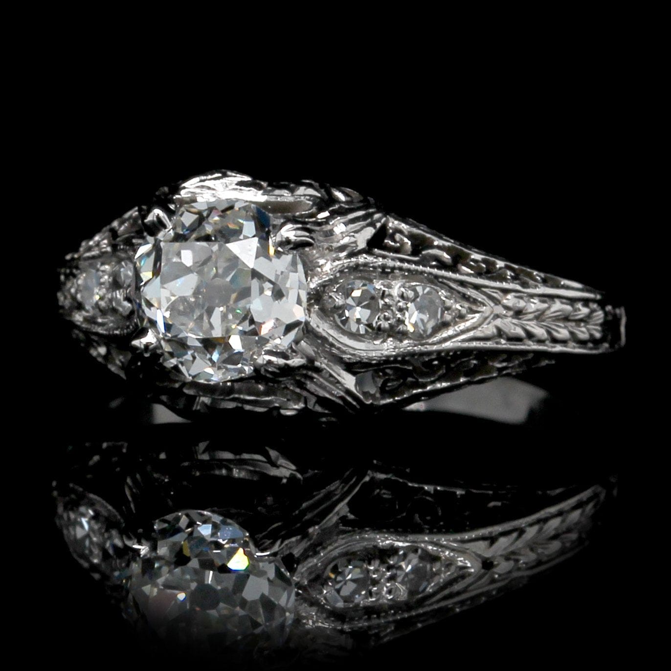 Vintage Platinum Diamond Engagement Ring
