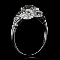 Art Deco Platinum Estate Diamond Engagement Ring