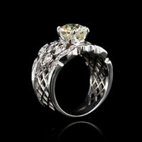 14K White Gold Estate Diamond Solitaire Engagement Ring