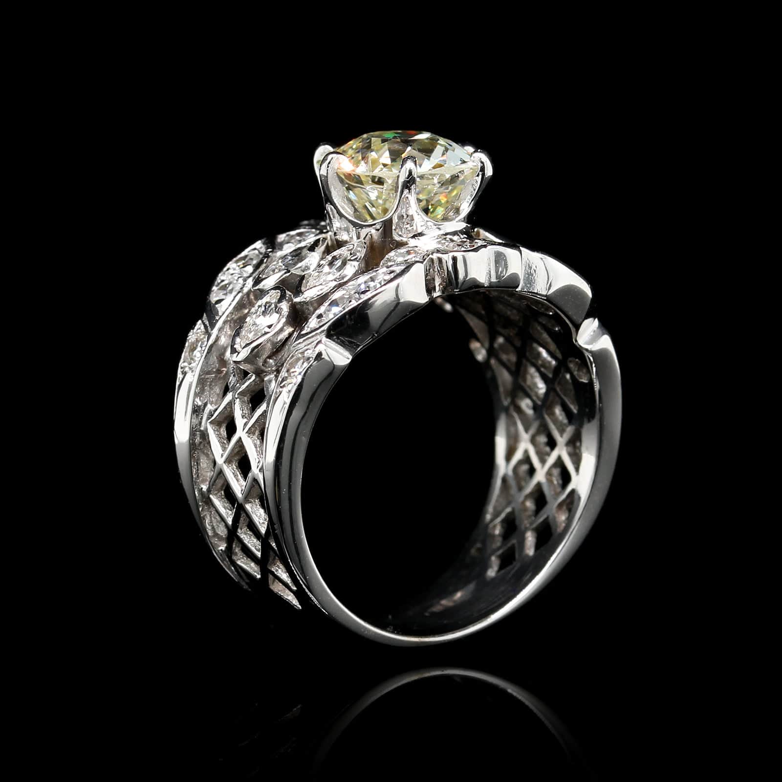 14K White Gold Estate Diamond Solitaire Engagement Ring