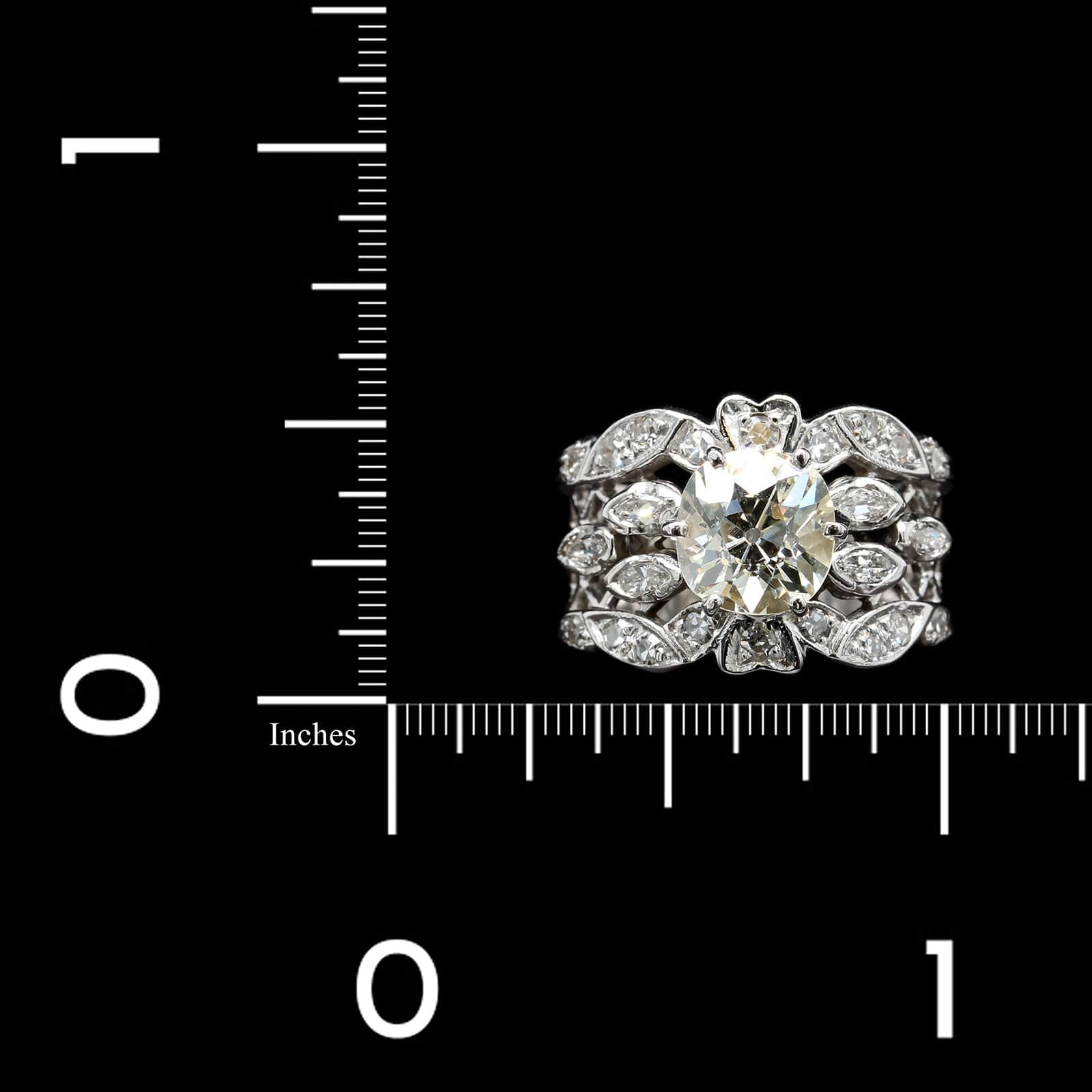 14K White Gold Estate Diamond Solitaire Engagement Ring