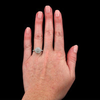 18K White Gold Estate Diamond Halo Engagement Ring