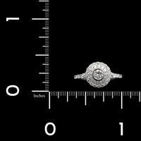 18K White Gold Estate Diamond Halo Engagement Ring
