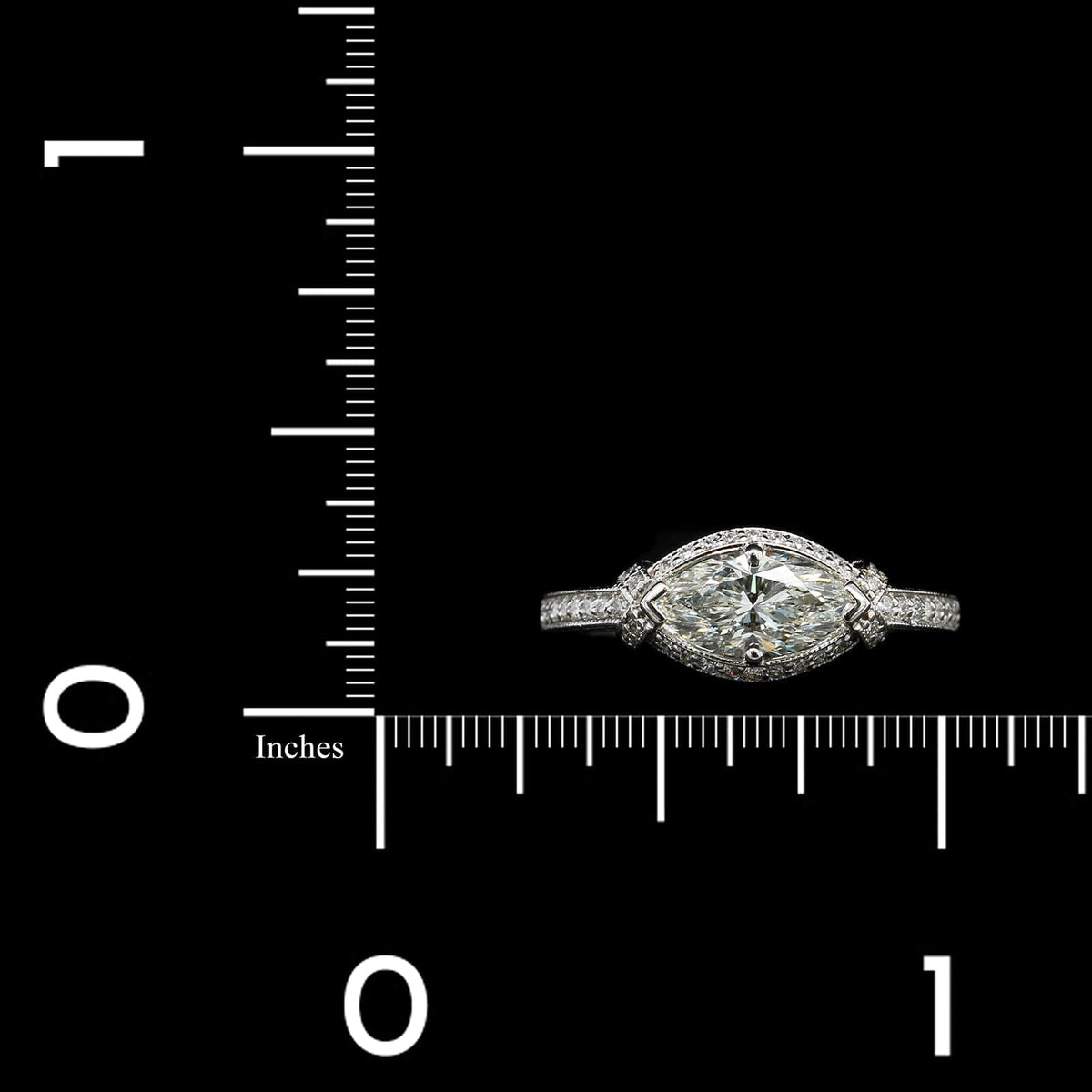 Vintage Style 14K White Gold Estate Diamond Engagement Ring