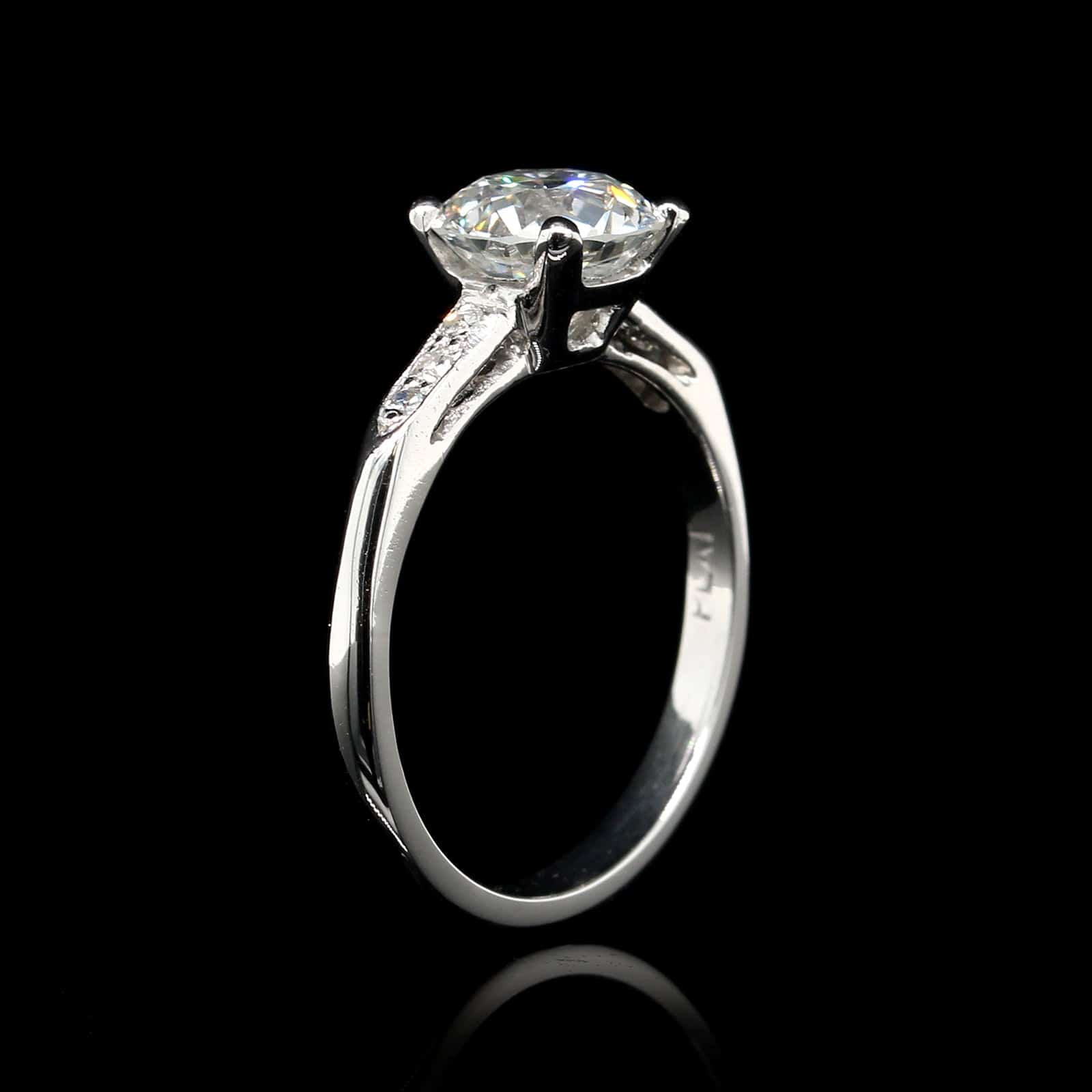 Platinum Estate Diamond Solitaire Engagement Ring