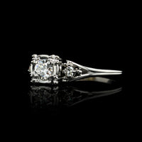 18K White Gold Estate Diamond Solitaire Engagement Ring