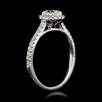 Henry Daussi 18K White Gold Estate Diamond Halo Ring