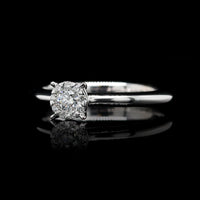 Memoire 18K White Gold Estate Diamond Bouquet Engagement Ring