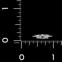 18K White Gold Estate Diamond Three Stone Engagement Ring