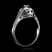 Vintage 18K White Gold Estate Diamond Engagement Ring