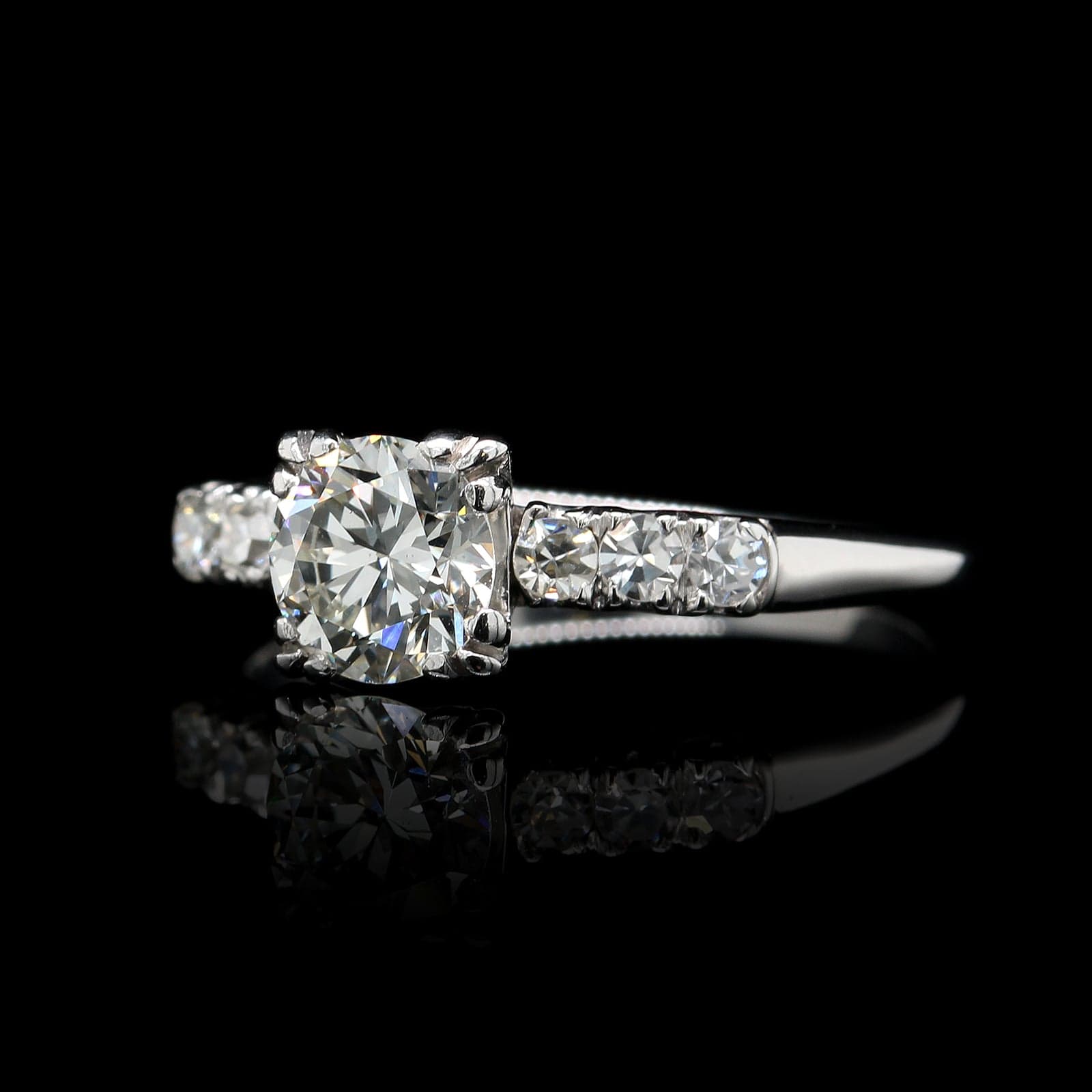 Vintage Platinum Estate Diamond Engagement Ring