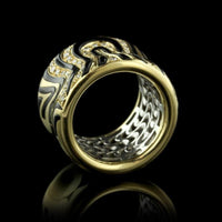 Roberto Coin 18K Yellow Gold Estate Diamond and Enamel Zebra Ring