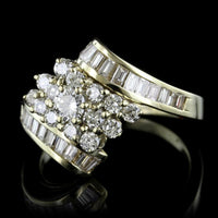 14K Yellow Gold Estate Diamond Cluster Ring