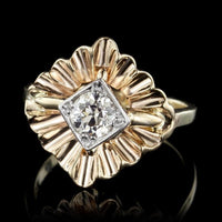 Vintage 14K Yellow Gold Estate Diamond Ring