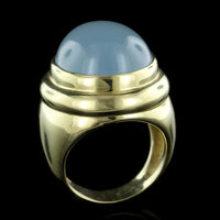 18K Yellow Gold Estate Aquamarine Ring