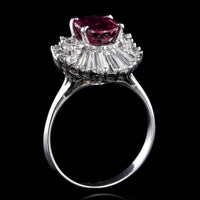 14K White Gold Estate Ruby and Diamond Ring