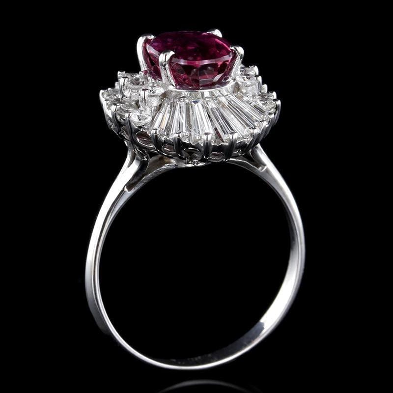 14K White Gold Estate Ruby and Diamond Ring