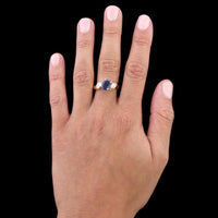 14K Yellow Gold Estate Sapphire and Diamond Ring