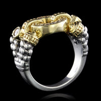 Lagos Sterling Silver and 18K Yellow Gold Enso Circle Game Ring