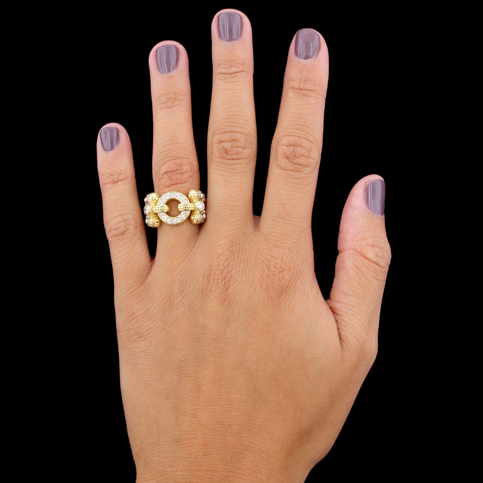 Lagos Sterling Silver and 18K Yellow Gold Enso Circle Game Ring