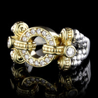 Lagos Sterling Silver and 18K Yellow Gold Enso Circle Game Ring