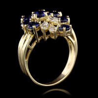 18K Yellow Gold Estate Sapphire and Diamond Ring